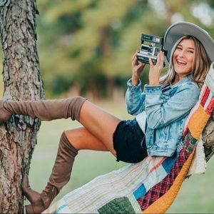 Steve Madden over the knee taupe boots sz 5.5